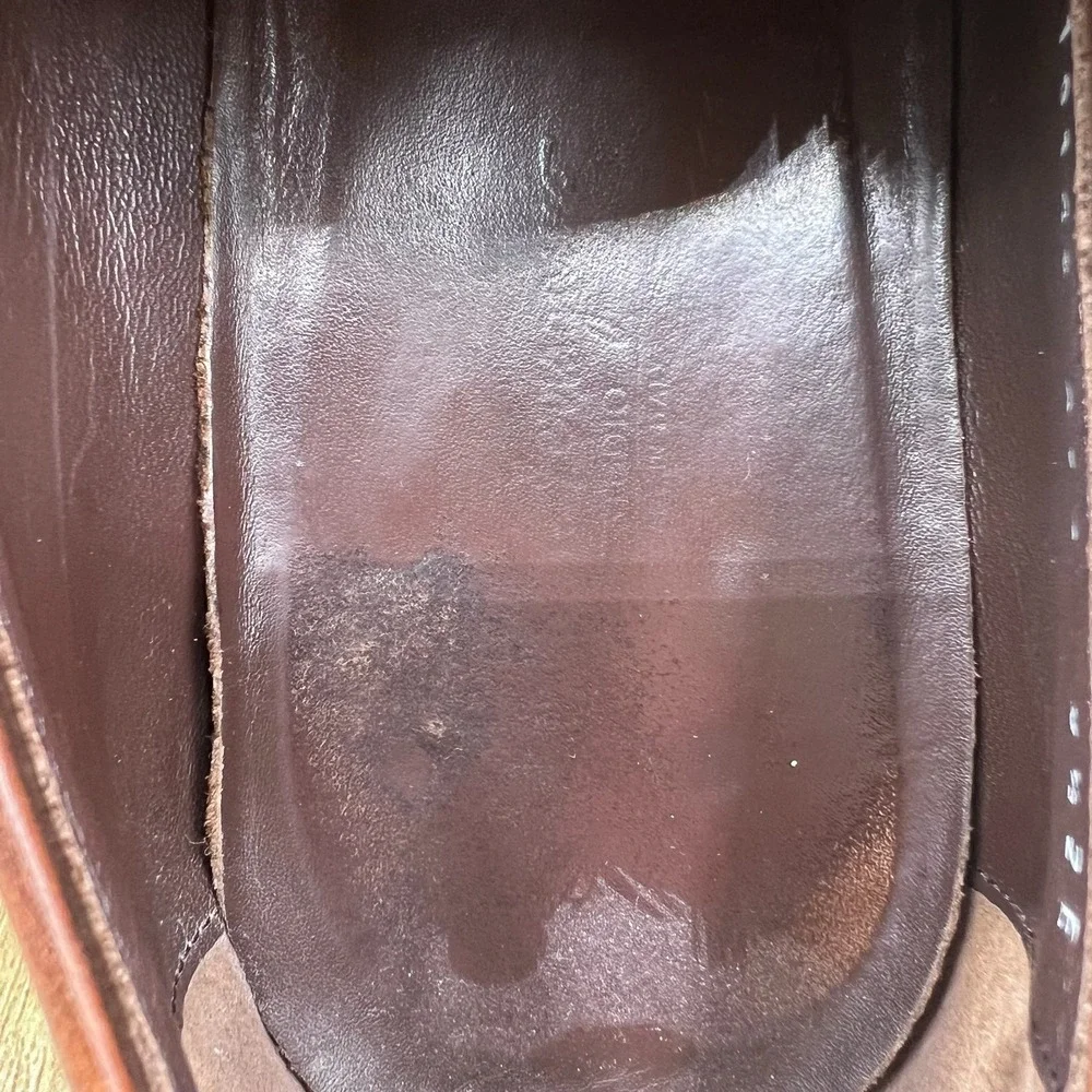 Salvatore Ferragamo Penny Loafers Men's Size 9.5 EE Brown‎ Italian Dress Shoes